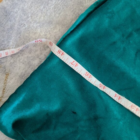 Vintage Tara New York Deep Emerald Teal Velour Nightgown Lace Ruffle Collar Made - Picture 8 of 9